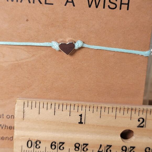 "Make A Wish" Adjustable Cord Bracelet w/ Heart NEW / SEALED - Picture 3 of 3
